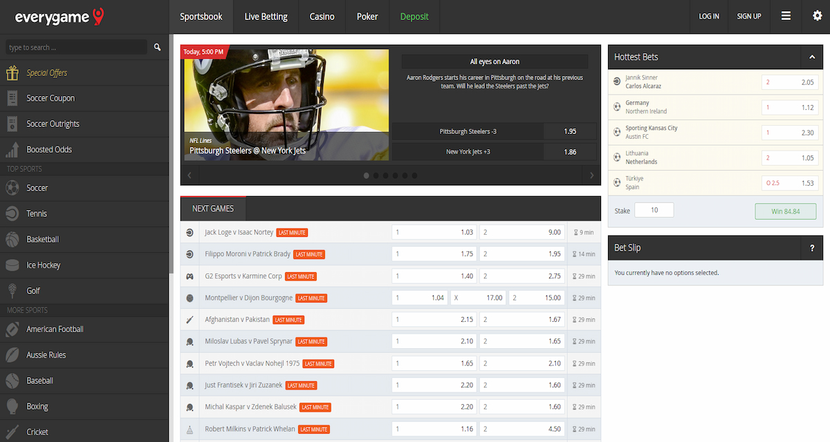 Everygame – Veteran operator with both casino and sportsbook options