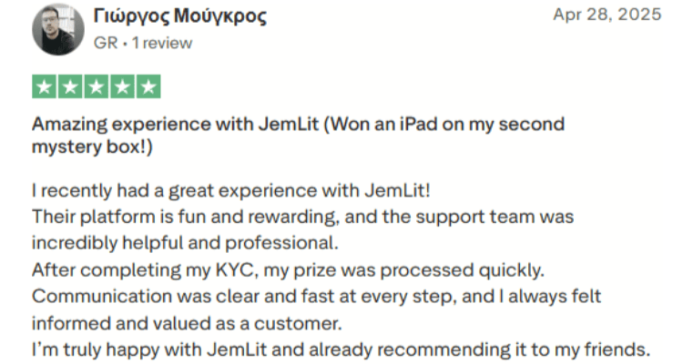 Giorgos Mougros – iPad laimėjimas iš paslapčių dėžutės