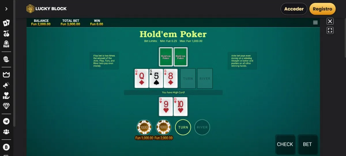 Lucky Block es una excelente opción de casino y sala de póker que acepta las principales criptomonedas como método de pago.