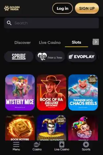 オンラインスロットするならゴールデンパンダ