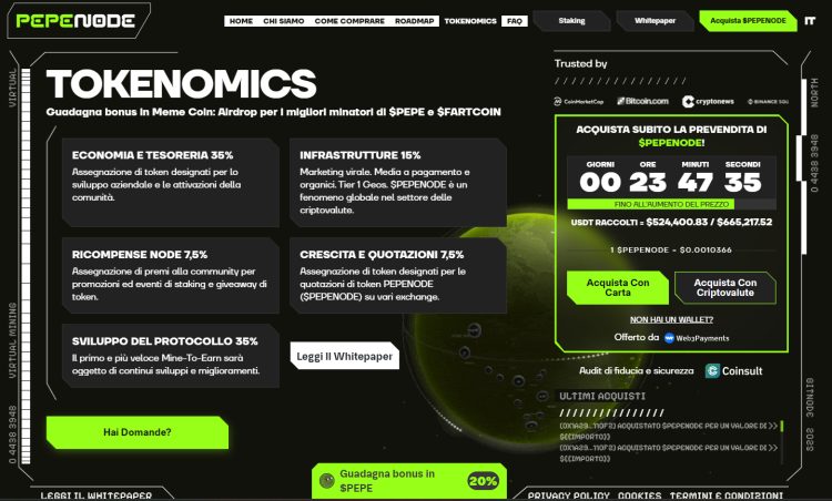 comprare pepenode - tokenomics