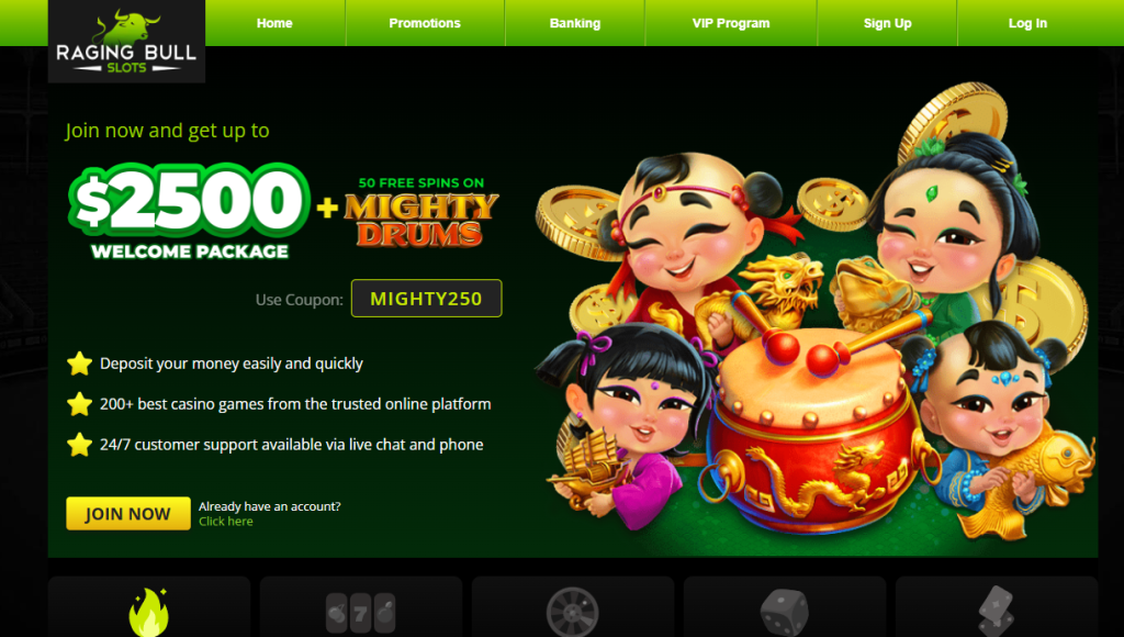 1. Raging Bull Slots – Top Rated Online Casino with Daily Free Spins