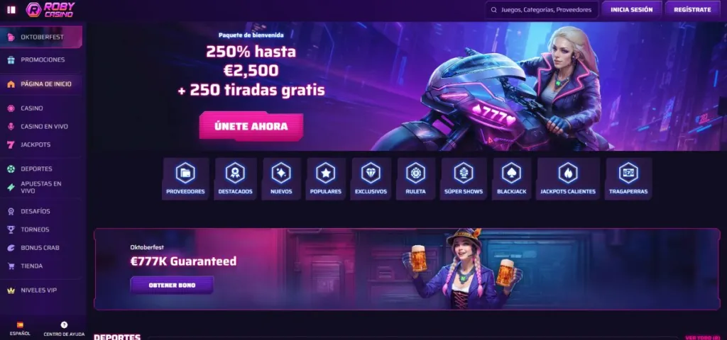 Roby Casino permite hace retiros inmediatos