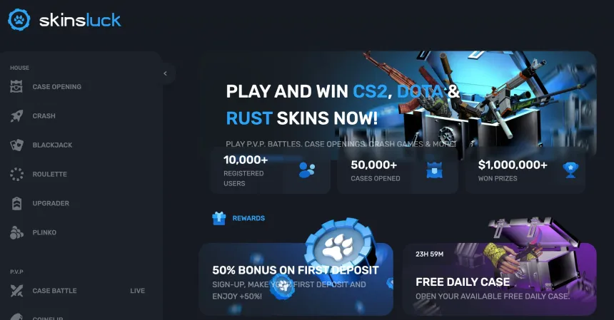 5 iemesli, kāpēc sākt spēlēt SkinsLuck jau šodien - bonusi, kopiena un atlīdzības