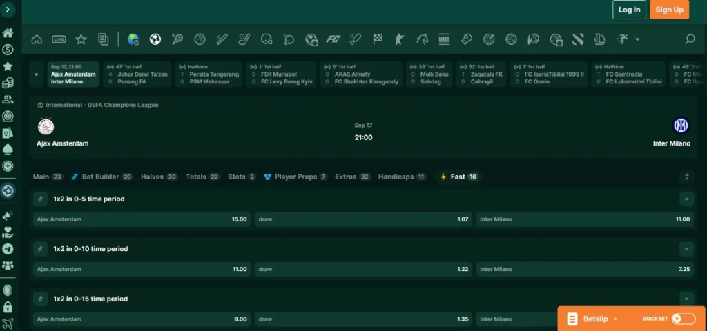 TG Casino es una excelente opción para apostar Champions League