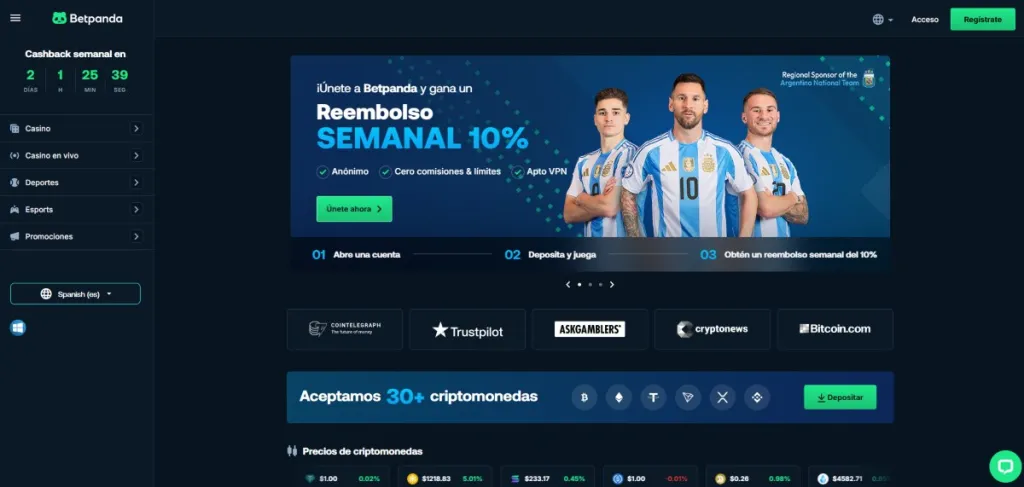Betpanda permite apuestas crypto con un excelente bono de bienvenida