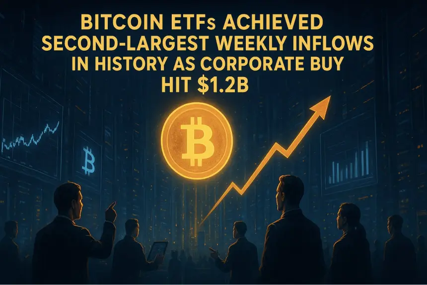 Bitcoin ETFs Achieved Second-Largest Weekly Inflows in History as Corporate Buying Hit $1.2B