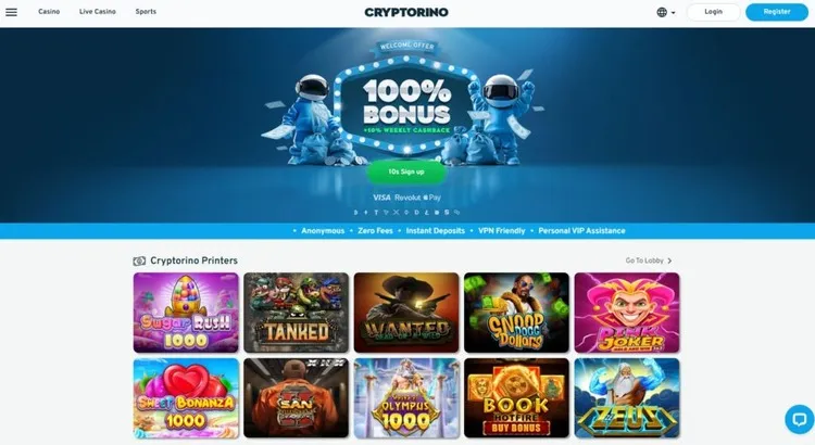 cryptorino beste casino voor crypto gokken.