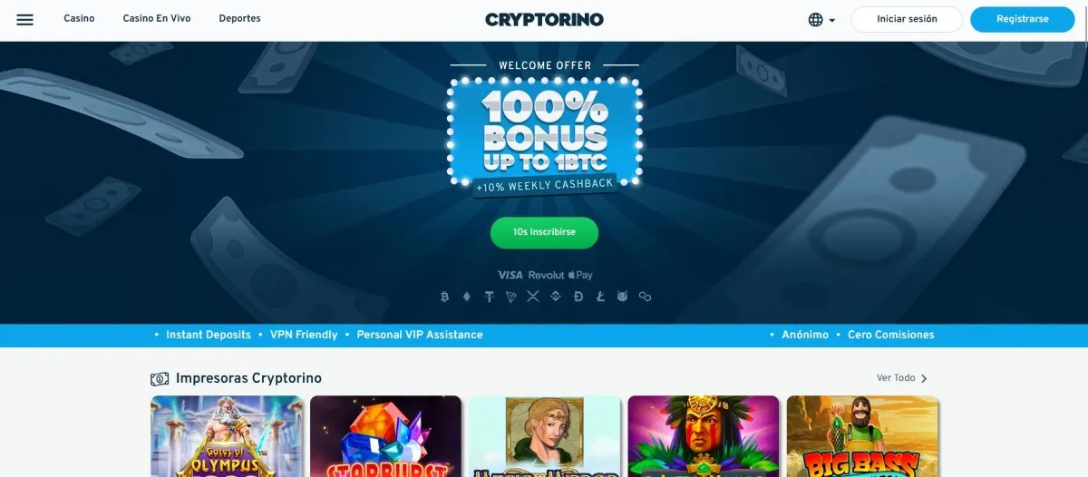 En Cryptorino encontrarás uno de los mejores casinos que no tienen licencia