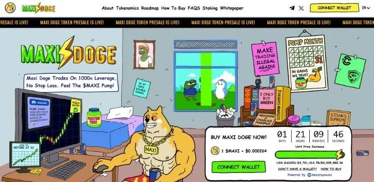 meme coin maxi doge predpredaj