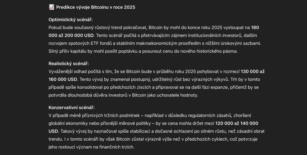 Cenová predikce bitcoinu
