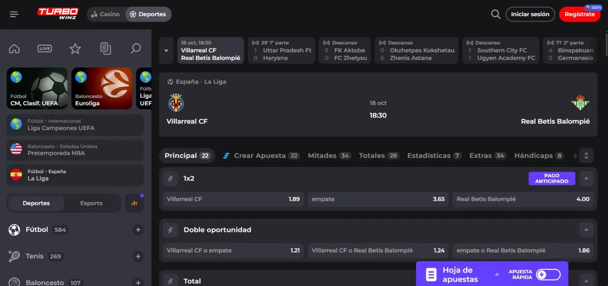 TurboWinz es ideal para apostar en futbol