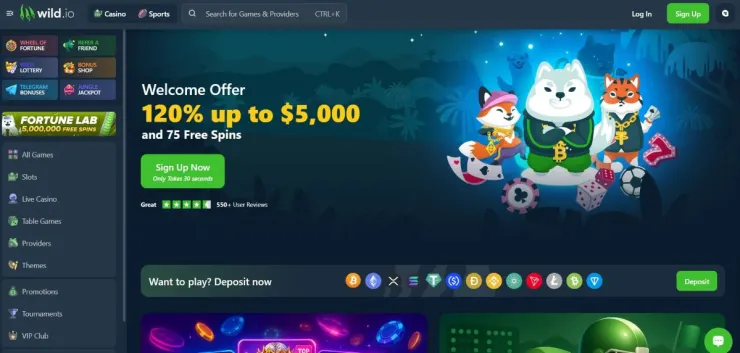 Wild.io acepta apuestas con Bitcoin online