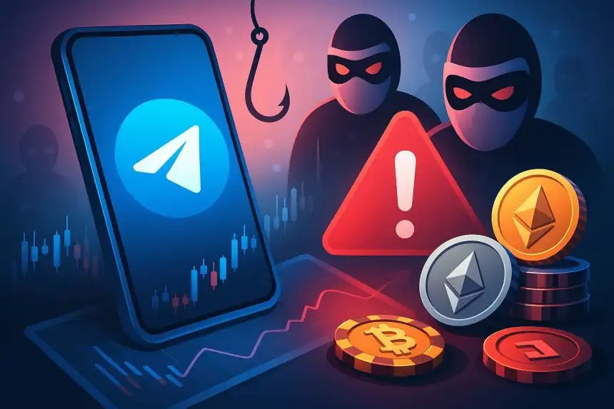 Arnaque crypto sur Telegram : faux bots de trading qui siphonnent vos fonds.