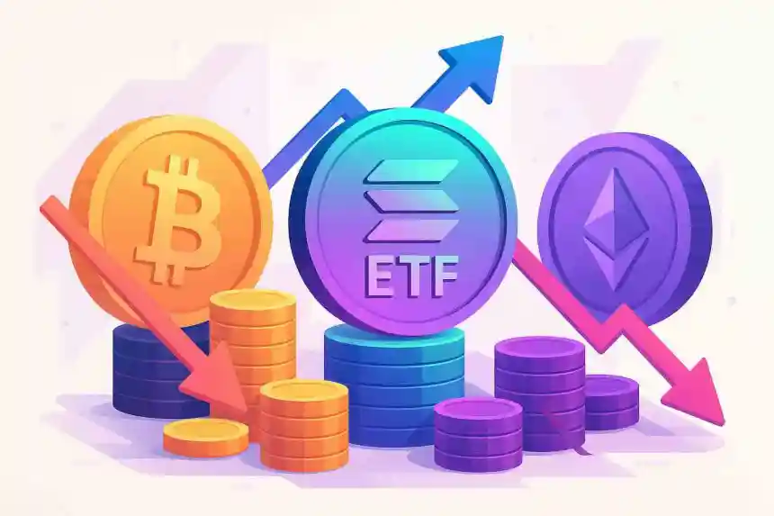 ETF Solana : les fonds BTC et ETH saignent 300 M$ en quelques jours, rotation massive de capitaux