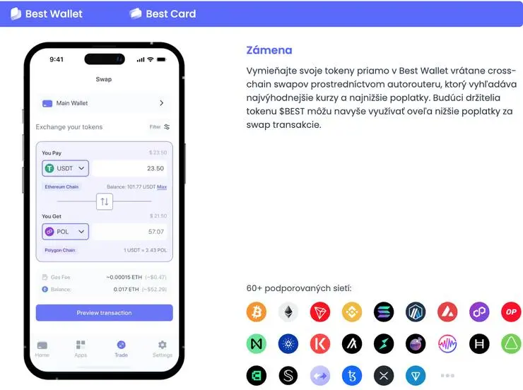 Best Wallet swapy kryptomeny