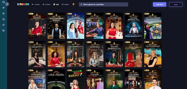 A look at the live casino gameas at BetMorph, a popular casino with Evolution Gaming not on GamStop.