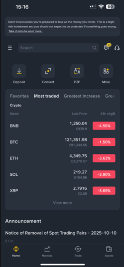 Binance recensione - app