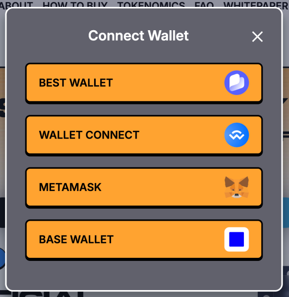 Connect Your Wallet to Presale Website.