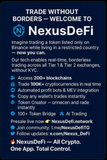 Nexus DeFi features.