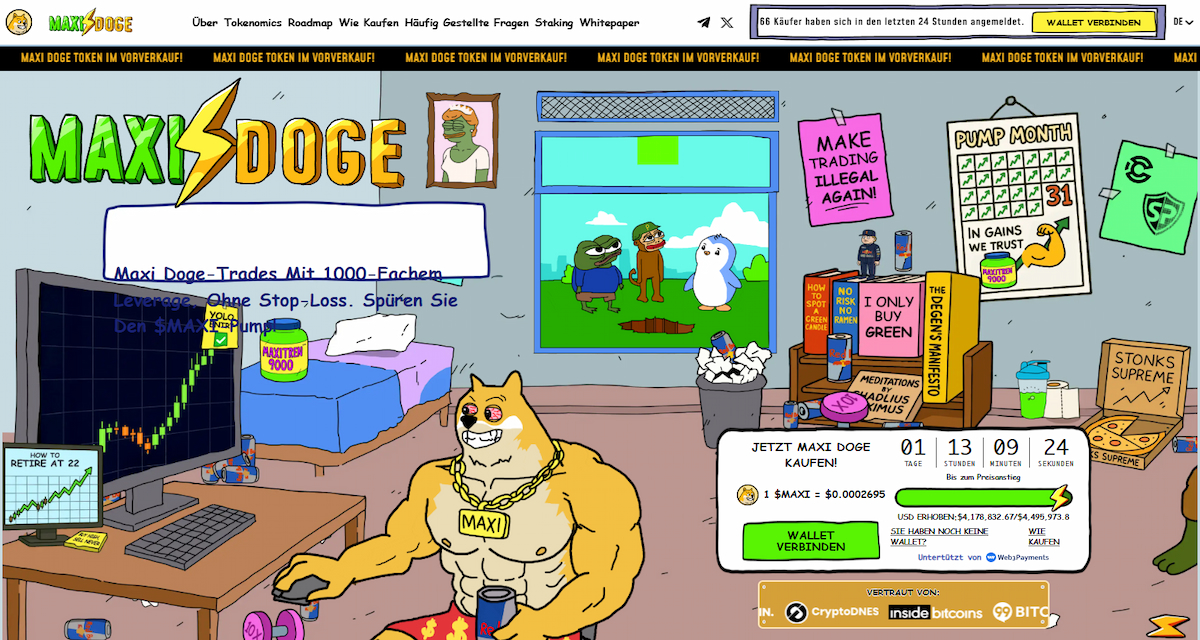Maxi Doge: Meme-Coin mit 1000x-Leverage-Mentalität