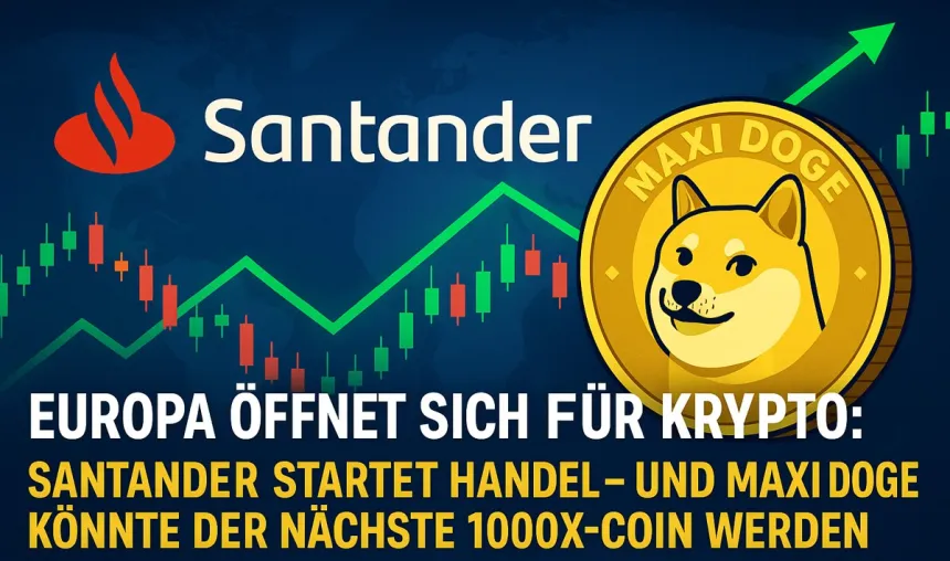 Europa öffnet sich für Krypto: Santander startet Handel – und Maxi Doge könnte der nächste 1000x-Coin werden!