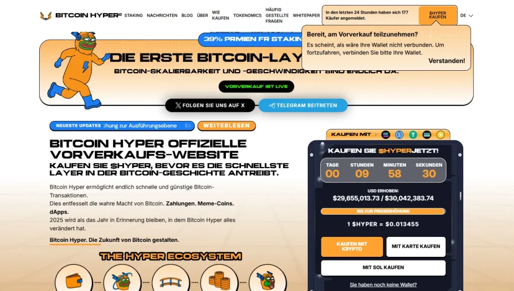 Bitcoin Hyper (HYPER): Bitcoin-Speed als frischer Rotation-Trade