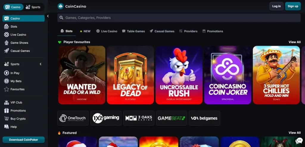 Coin Casino Pro Screenshot Independent casinos exempt from gamstop