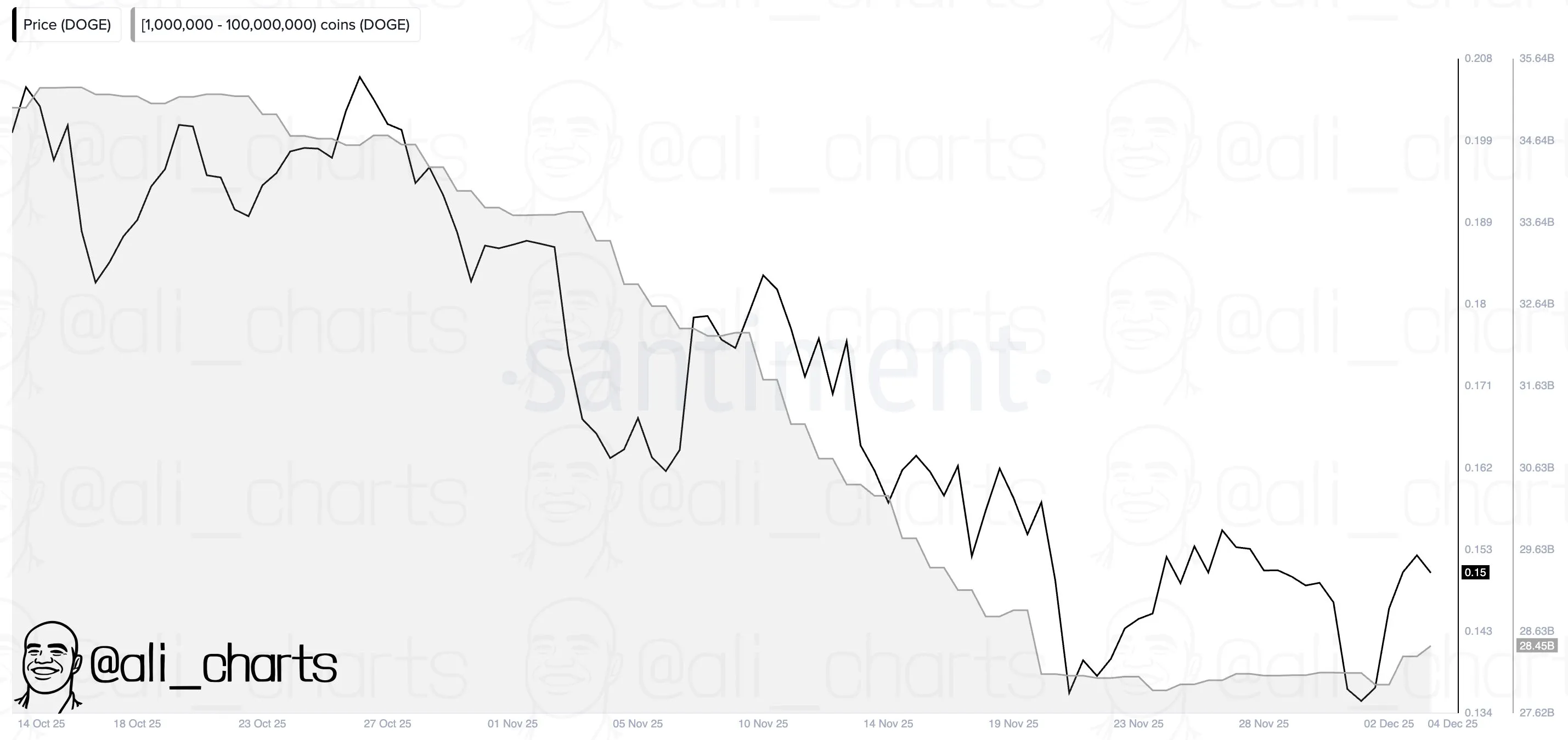 Dogecoin actividad de ballenas