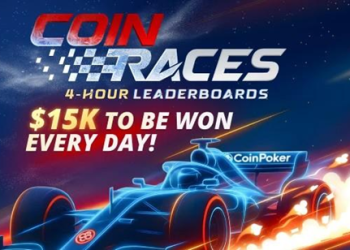 CoinPoker將CoinRaces現金桌排行榜每日獎池加碼至15,000美元