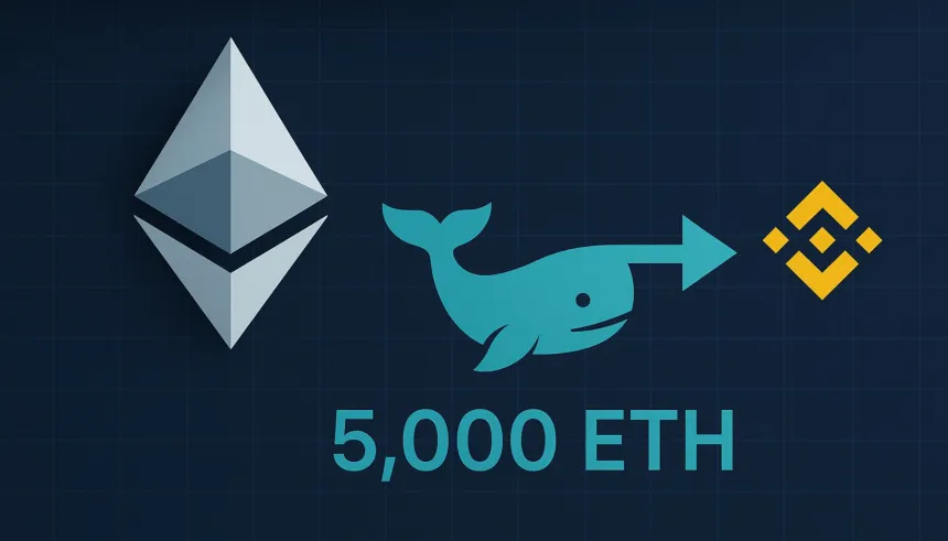 Massive Ethereum Distribution Continues: Whale Sends Another 5,000 ETH To Binance