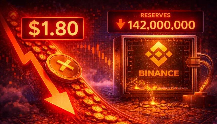 XRP Slides To $1.80 While Binance Reserves Continue To Decline