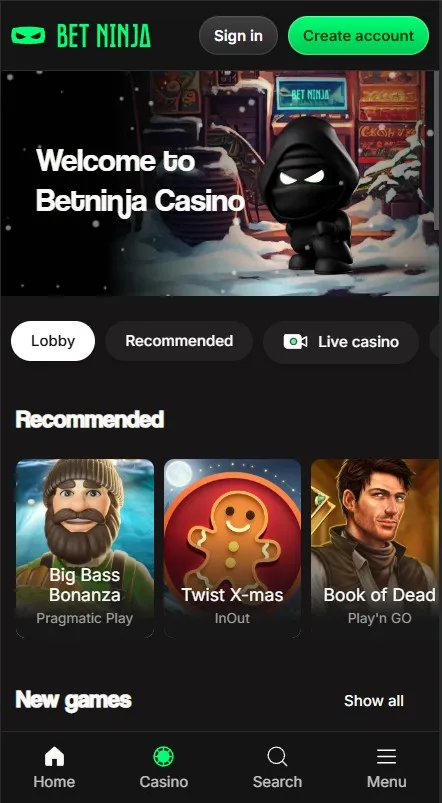Strona główna kasyna BetNinja
