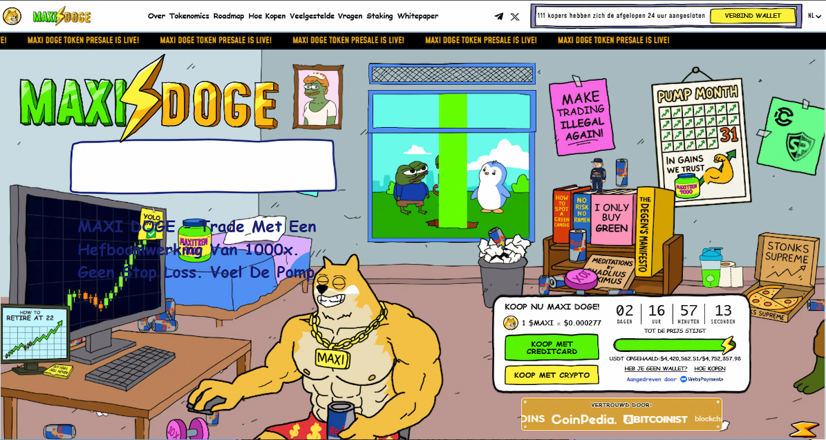 Maxi Doge als alternatief voor Dogecoin binnen de meme coin markt