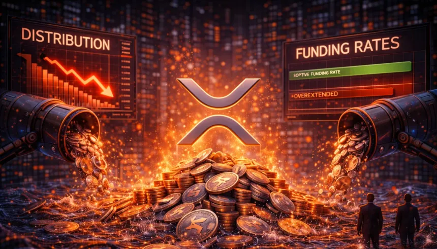 XRP Distribution Phase Continues, But Funding Rates Suggest Shorts Are Overextended