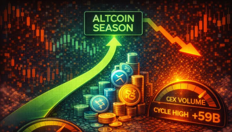 Altcoin Season Setup Advances: CEX Volume Hits Cycle Highs Despite Price Weakness