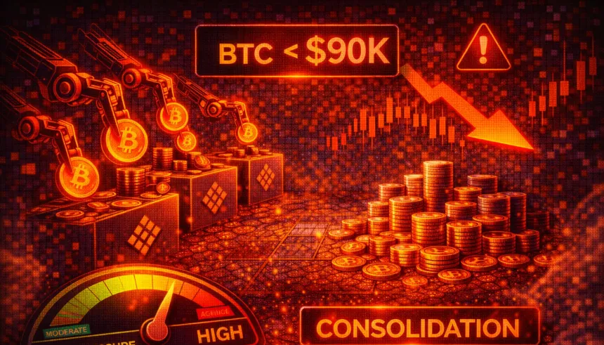 Bitcoin Data Shows Aggressive Sellers In Control As BTC Consolidates Below $90K