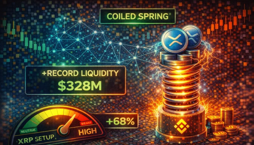 XRP Shows “Coiled Spring” Setup As Network Liquidity Hits Record Levels