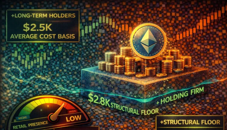 Ethereum Long-Term Cost Basis Holds Firm: Structural Floor Forms Near $2.8K