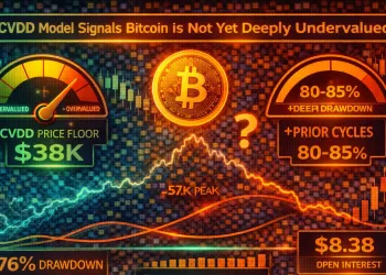 CVDD Model Signals Bitcoin Is Not Yet Deeply Undervalued: Drawdown Lags Historical Cycles