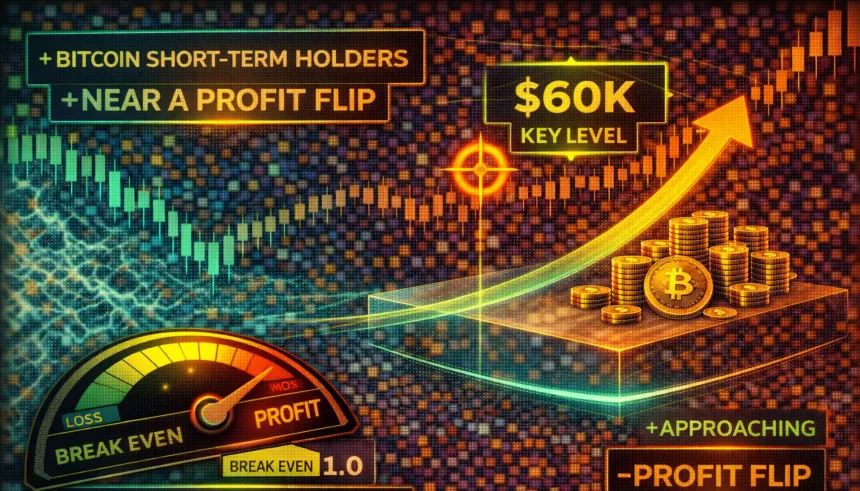 Bitcoin Short-Term Holders Near A Profit Flip: A Key Level Comes Into Focus