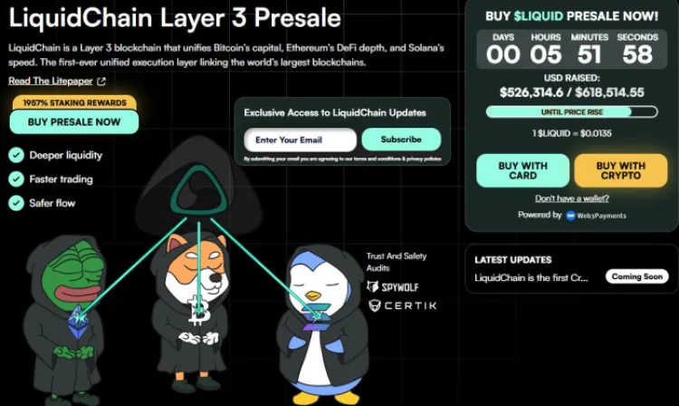 LiquidChain's presale numbers.