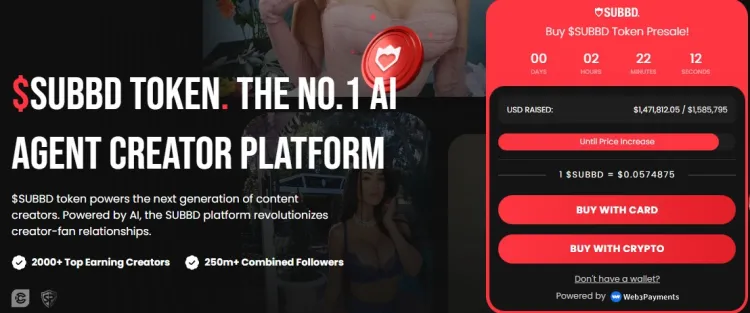 SUBBD Token's presale numbers.