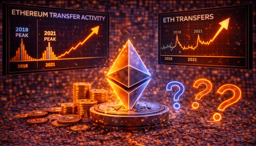 Ethereum Transfer Surge Mirrors 2018 And 2021 Peaks – What Happens Next?
